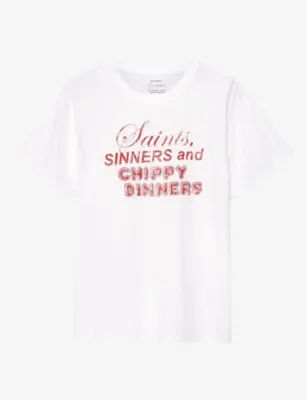 ALLSAINTS Chippy Graphic-Print Cotton T-Shirt - WASHED BLACK