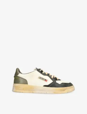 AUTRY Medalist Vintage Leather Trainers - EUR 42 / 8 UK MEN in WHITE/COMB – Mens | Trainers | Lace up trainers