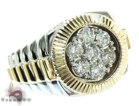 RINA - For Him FACTORY Two Tone Timepiece Solitaire Ring 2718 in 11 – Ring