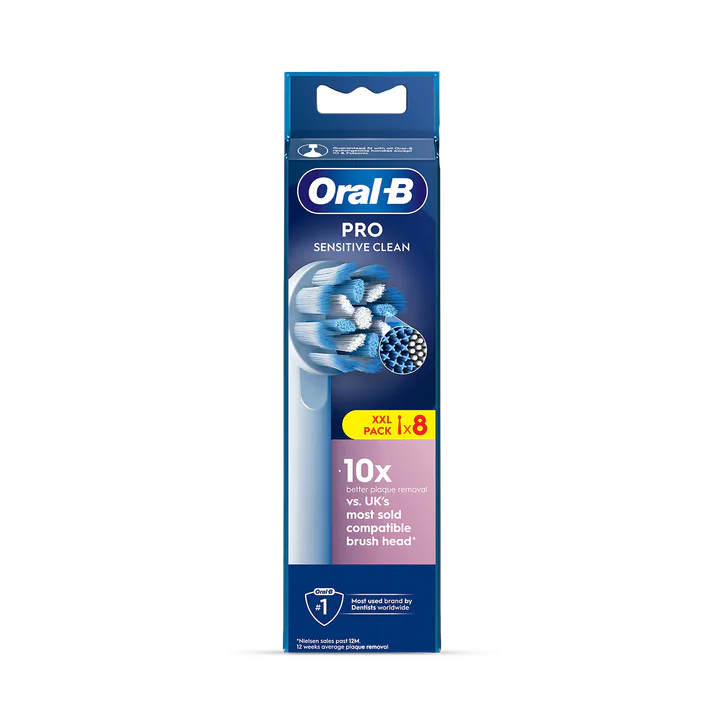 ORAL-B Pro Sensitive Clean Toothbrush Heads with X Filament, 8 Counts