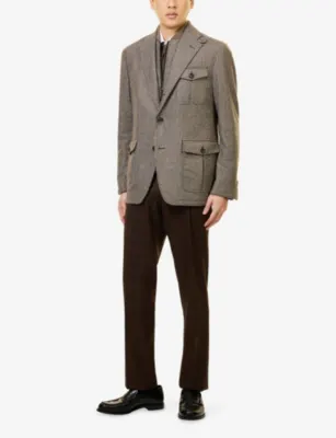 CORNELIANI Dogtooth Bib Wool Blazer detail 2