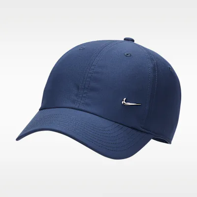 Nike Dri-FIT Club Unstructured Metal Swoosh Cap - Midnight Navy/Metallic Silver
