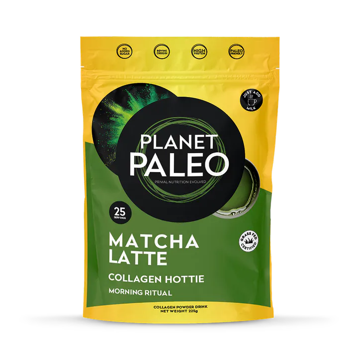 Planet Paleo Matcha Latte 225g. Collagen Powder Drink.