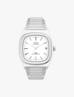 TIMEX TW2W70800 1983 E Line Reissue 34mm Expansion Band Stainless-Steel Automatic Watch
