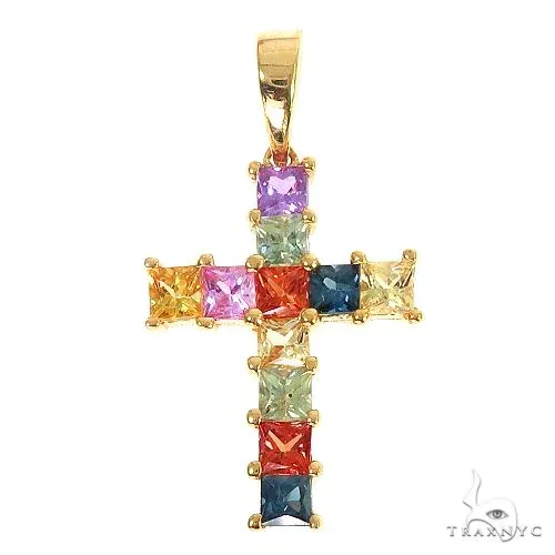 PIA - For Him GEMSTONES Fruit Loop Princess Cut Cross 67010 in Rose – Pendant