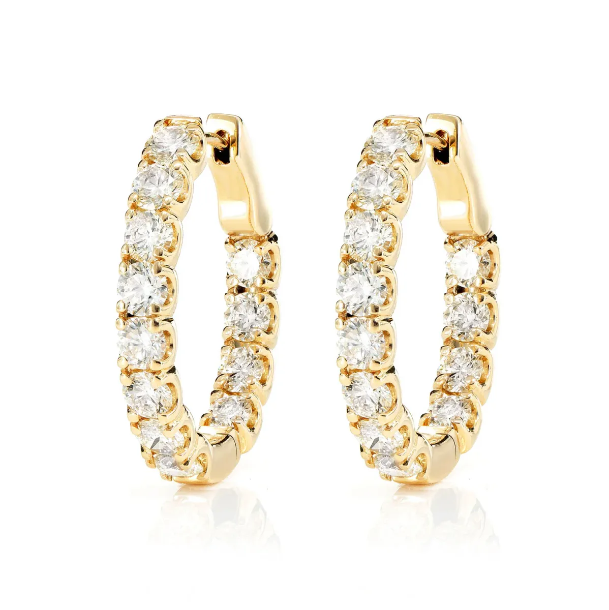 For Him 20pt Inside Outside Diamond Hoop Earrings in Rose Gold / Lab Grown Diamond – Earring