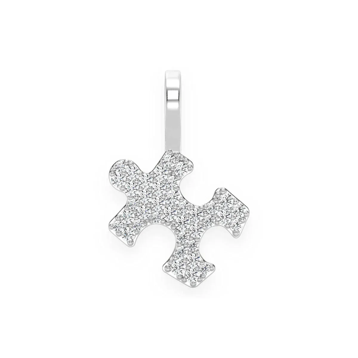 For Him Puzzle Diamond Pendant in White Gold / Natural Diamond – Pendant