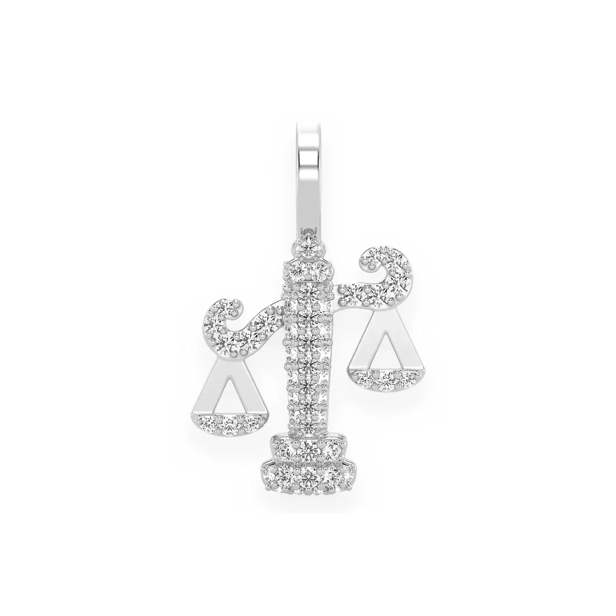 For Him Scales of Justice Diamond Pendant in White Gold / Natural Diamond – Pendant