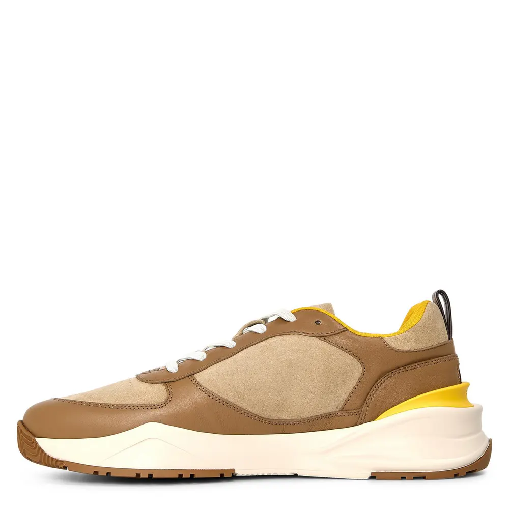 Fendi Mens Flow Trainers in Beige, additional product view 2
