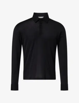 THE ROW Reyes Long-Sleeve Cotton Polo Top
