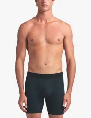 SKIMS Branded-Waisband Pack of Three Cotton-Blend Boxer Briefs detail 2