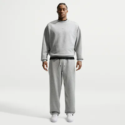 Nike Standard Issue Men's Therma-FIT Brushed Open-Hem Basketball Trousers - Dark Grey Heather/Black