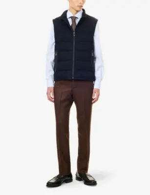 CORNELIANI Padded Cashmere Gilet in NAVY, additional product view 2