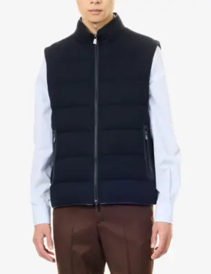 CORNELIANI Padded Cashmere Gilet in NAVY, additional product view 3