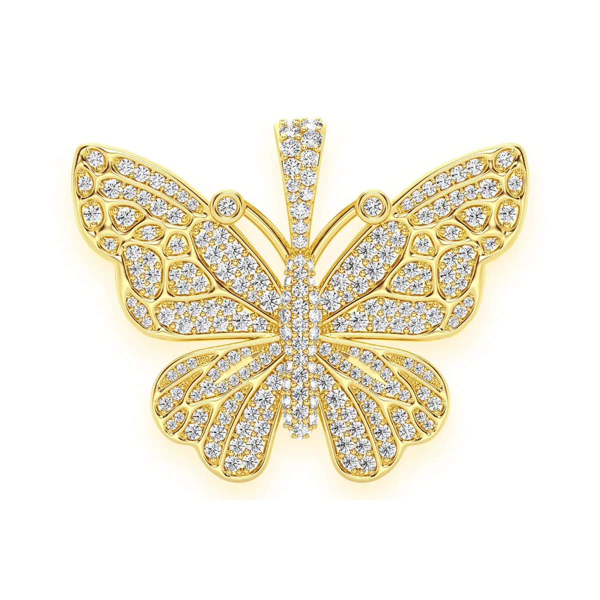 For Him Statement Butterfly Diamond Pendant in Rose Gold / Lab Grown Diamond – Pendant