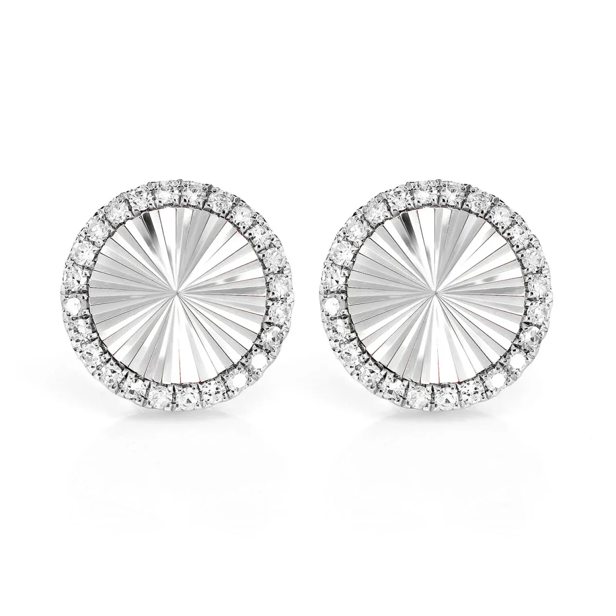 For Him Diamond Halo Sunburst Miracle Stud Earrings in Two-Tone Gold / Lab Grown Diamond – Earring