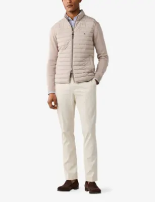 HACKETT Ultra Lightweight Logo-Embroidered Shell Gilet in NATURAL BEIGE, additional product view 2