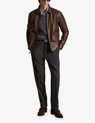 POLO RALPH LAUREN The Bayville Leather Jacket in BISON BROWN, additional product view 2