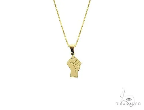 MARYAM - For Him FACTORY CONSCIOUS 10K Gold Power Fist, BLM, Small Pendant Set 66335 in Rose / 18 Inches – Pendant Set