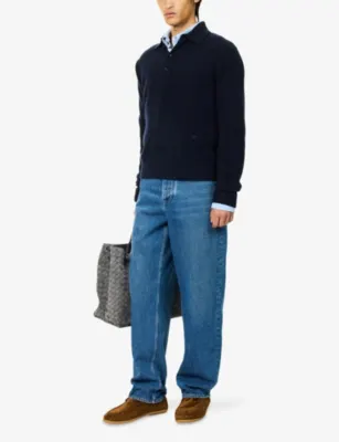 BOTTEGA VENETA Washed Wide-Leg Cotton Denim Jeans detail 2