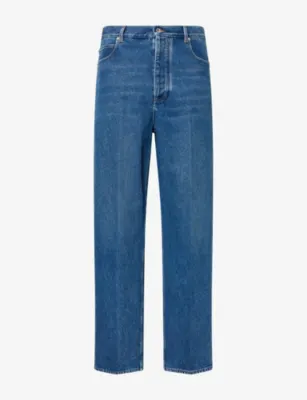 BOTTEGA VENETA Washed Wide-Leg Cotton Denim Jeans