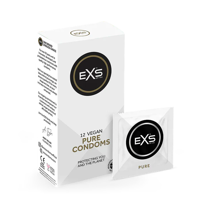 EXS Pure Condoms Ethical Vegan Latex 12 Pack