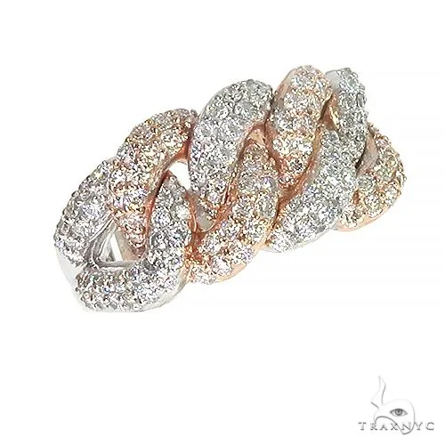 AHMED - MOON JEWELRY 14K Gold 2 Tone Diamond Cuban Ring 66912 in 7 – Ring