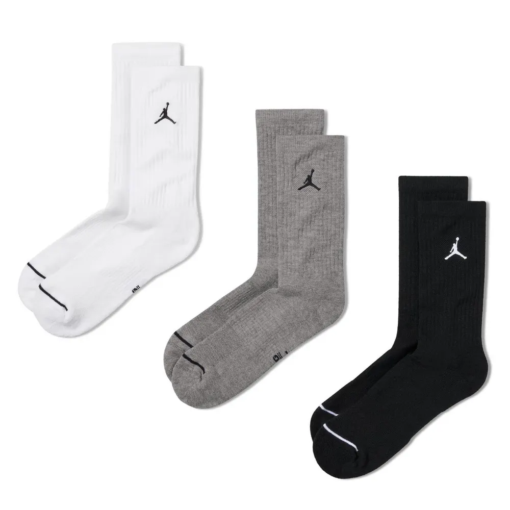 Air Jordan Everyday Crew Socks (3 pairs) in Multi-Color, additional product view 2