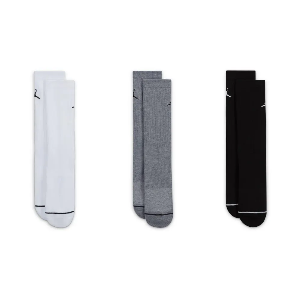 Air Jordan Everyday Crew Socks (3 pairs) in Multi-Color, additional product view 3