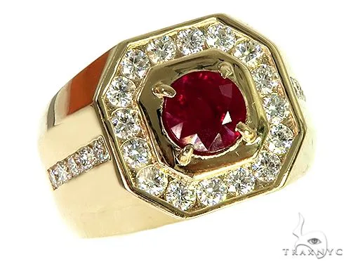 RINA - For Him FACTORY Mens Godfather Ruby Ring 26037 in Rose Gold / 6 – Ring