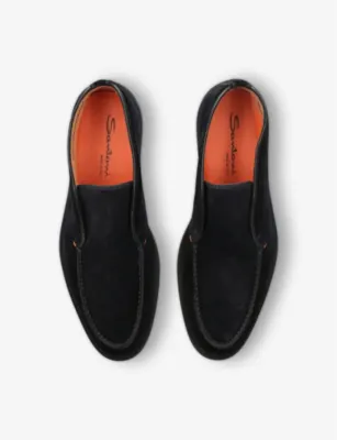 SANTONI Detroit chunky-sole suede loafers - EUR 42.5 / 8.5 UK MEN in Navy, additional product view 2