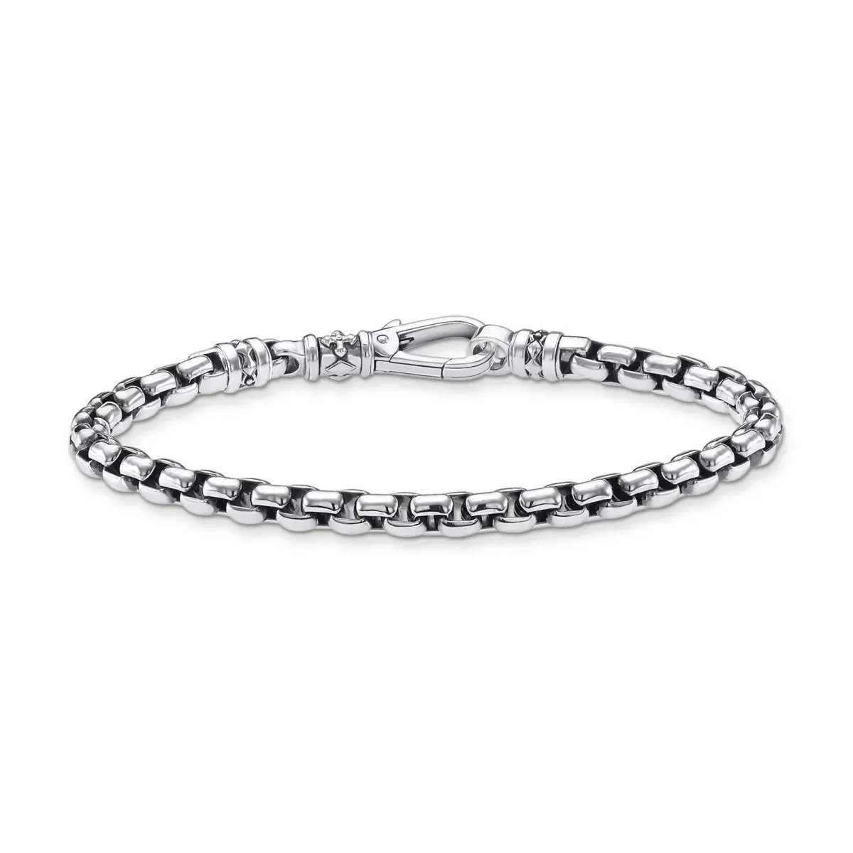 Thomas Sabo Rebel at Heart Mens Venezia Blackened Silver Bracelet - 20cm
