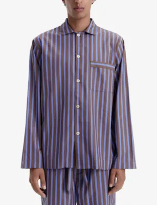 TEKLA Striped Cotton-Poplin Pyjama Shirt detail 2