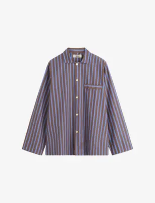 TEKLA Striped Cotton-Poplin Pyjama Shirt