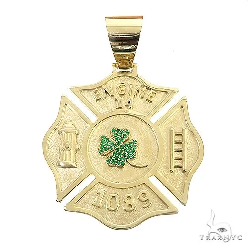 RINA - For Him CUSTOM Custom Made 14K Gold Fire Fighter Maltese Cross 66549 in Rose Gold – Pendant