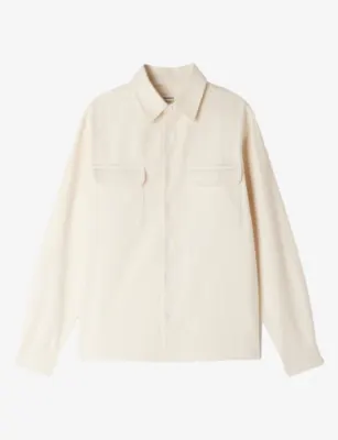 SANDRO Flannel Long-Sleeve Cotton Shirt - Blue detail 2
