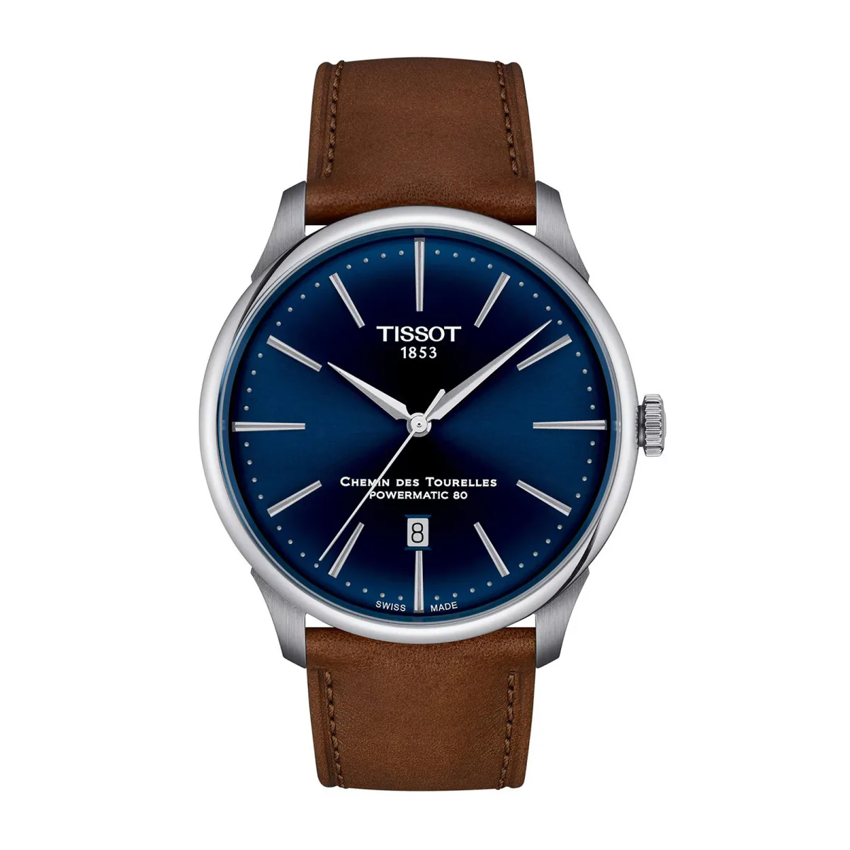 Tissot Chemin Des Tourelles Powermatic 80 42mm Mens Watch Blue