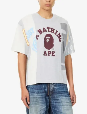 A BATHING APE Logo-Print Cotton-Jersey T-Shirt detail 3