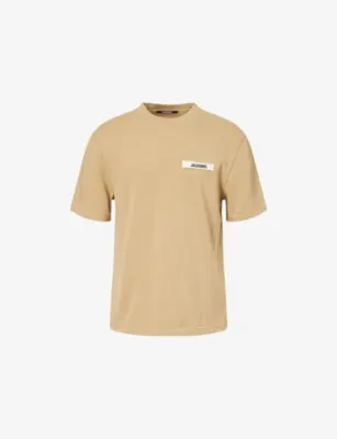 JACQUEMUS Le T-shirt Logo-Tab Cotton T-shirt - DARK BEIGE detail 2