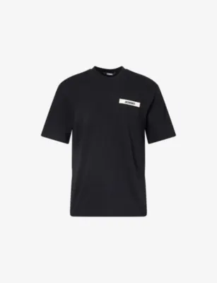JACQUEMUS Le T-shirt Logo-Tab Cotton T-shirt - DARK BEIGE