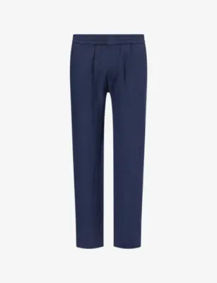 SUNSPEL Drawstring Tapered-Leg Linen Trousers
