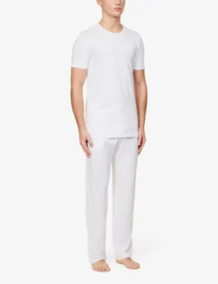 FALKE Regular-fit crewneck stretch-cotton T-shirt pack of two detail 2
