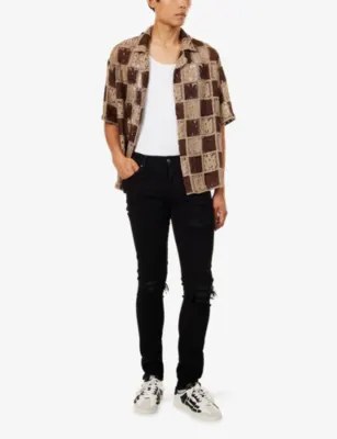 AMIRI Check Lace Camp Crochet Shirt detail 2