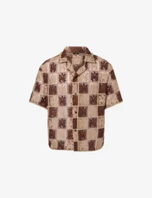 AMIRI Check Lace Camp Crochet Shirt