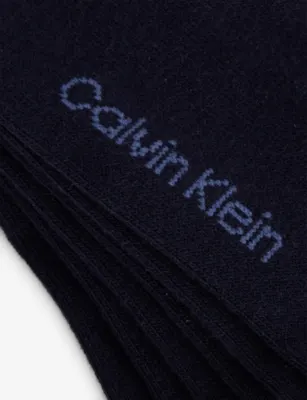 CALVIN KLEIN Logo-Print Stretch Cotton-Blend Trainer Socks Pack of Three - 5.5-8 detail 2