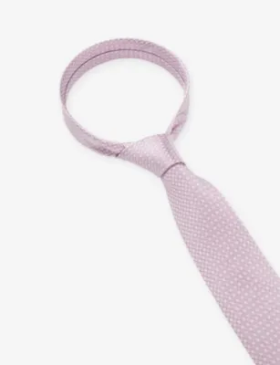BOSS Square-Pattern Silk-Blend Tie detail 2