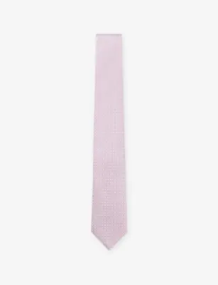 BOSS Square-Pattern Silk-Blend Tie