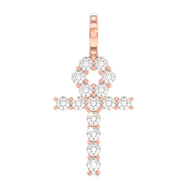 For Him Diamond Ankh Pendant in 0.25ctw / Rose Gold / Natural Diamond – Pendant