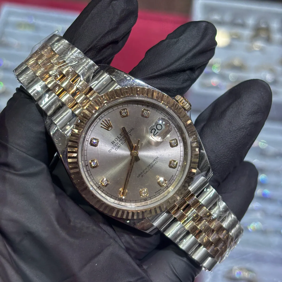 ANKUR - For Him WATCHES Rolex Datejust 41mm | Two Tone Everose Gold | Sundust Diamond Dial – Watch