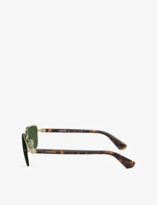 BURBERRY BE3164 Rectangular-Frame Metal and Acetate Sunglasses detail 2